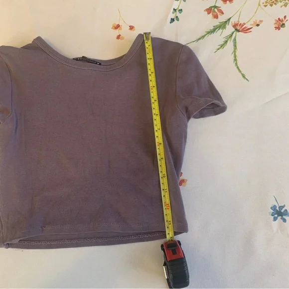 Cropped purple Zara size small cropped tee shirt top - Picture 5 of 9